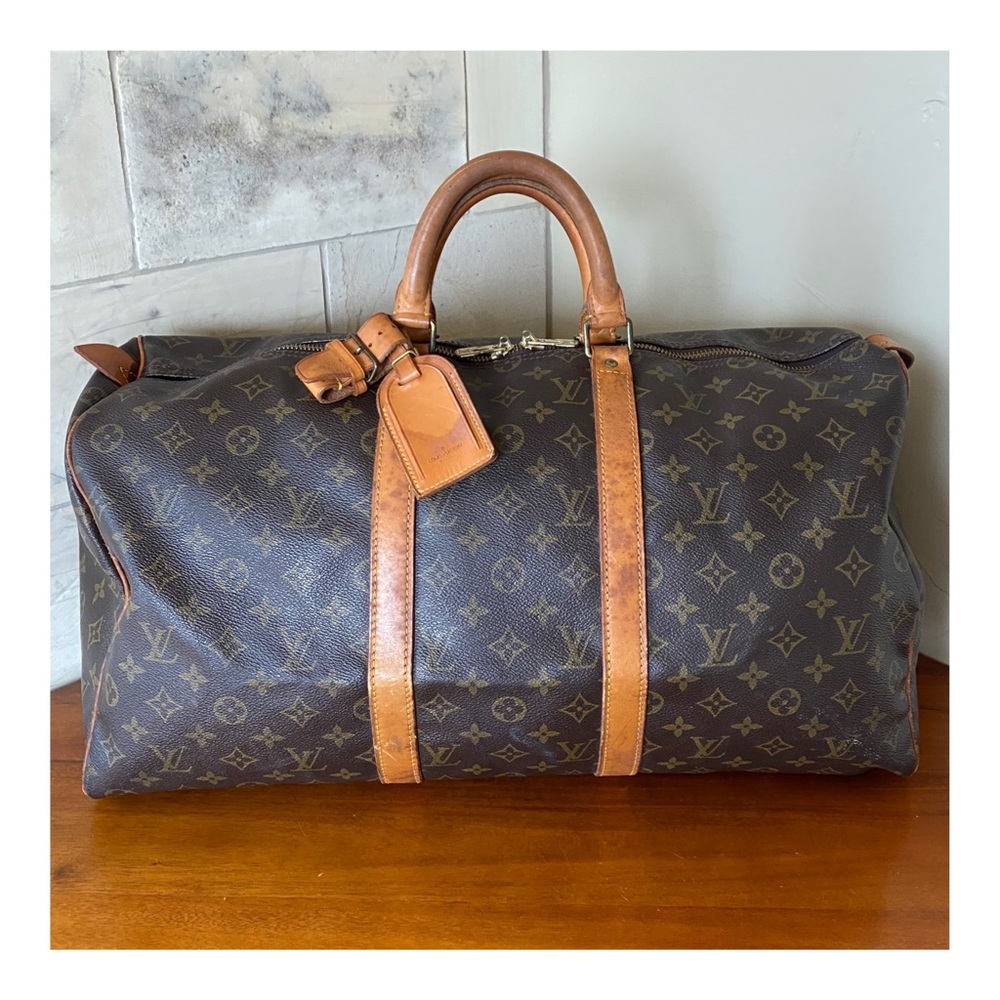 🔥🔥AUTHENTIC LOUIS VUITTON KEEPALL 50 DUFFEL BAG VINTAGE MONOGRAM